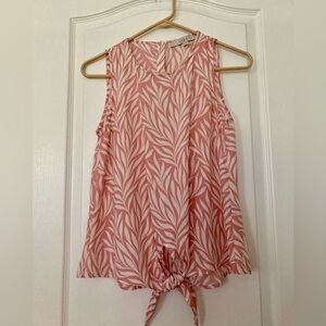 Loft sleeveless blouse pink/white xxs
